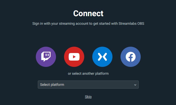 StreamlabsOBSのアカウント連携方法