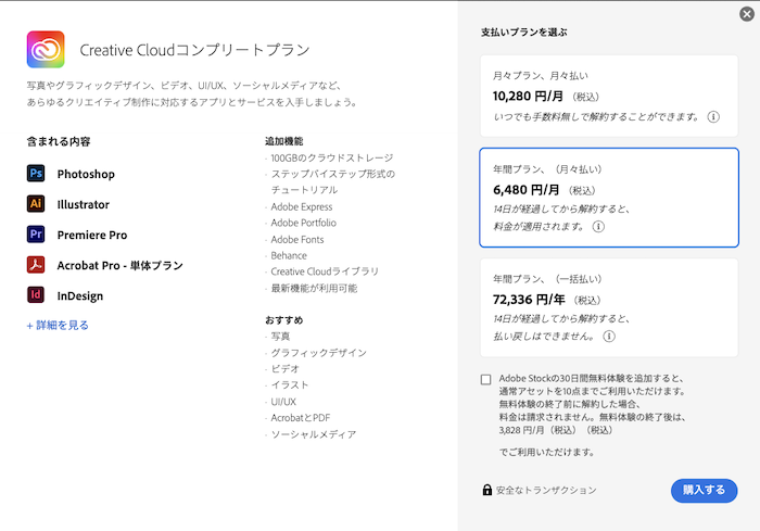 adobeの価格