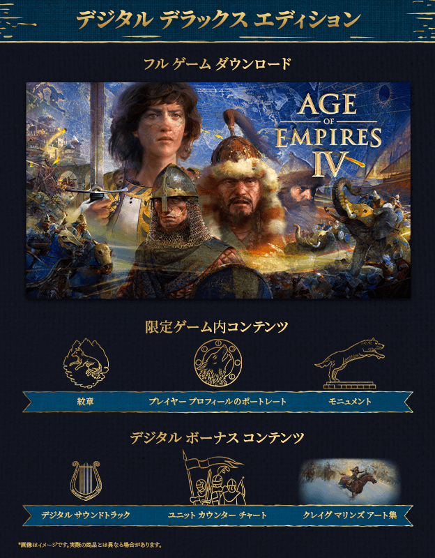 AoE4のデジタルデラックスエディションの説明画像