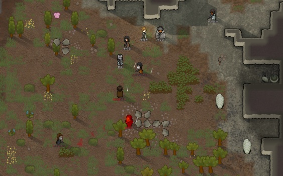 RIMWORLDの戦闘シーン