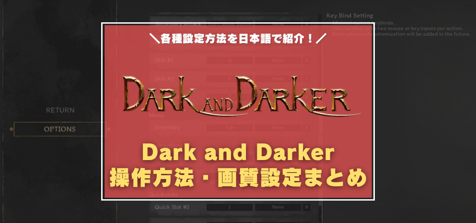 Dark and Darker　おすすめ設定方法